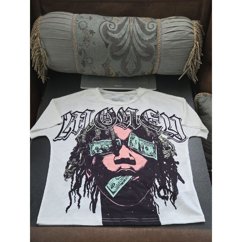 SHEIN Kids White Graphic MONEY Tee